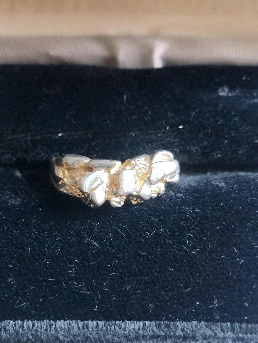 Two Tone Gold Nugget Ring Size 5